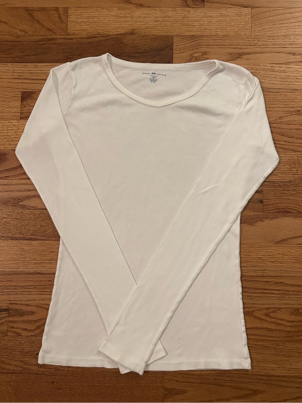 Brandy Melville White Long Sleeve V Neck